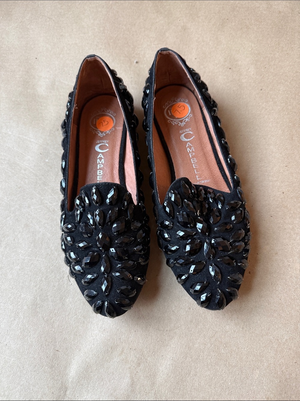 Jeffrey Campbell Black Jeweled Pointed Flats